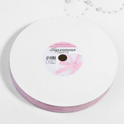 Лента бархатная, с серебряным люрексом, 20 мм, 18 1 м, цвет розовый №02 - Арт узор фото 2