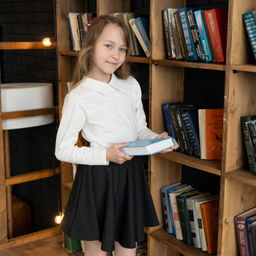 Джемпер детский школьный молочный Д-259 (140, 72)