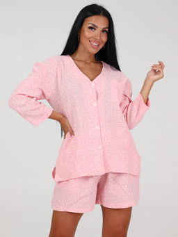 579 ПИЖАМА ЖЕНСКАЯ (шорты) (Розовый)