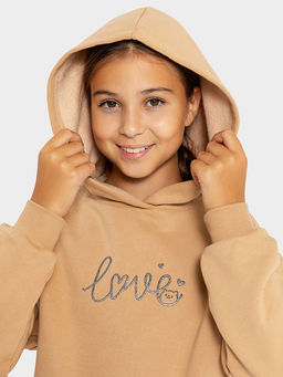 Худи для девочек в песочно-бежевом оттенке - Mark formelle фото 4
