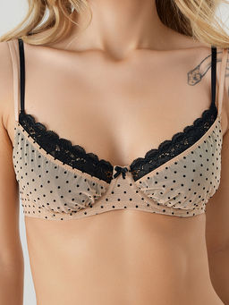 Бюстгальтер женский бежевый кружевной