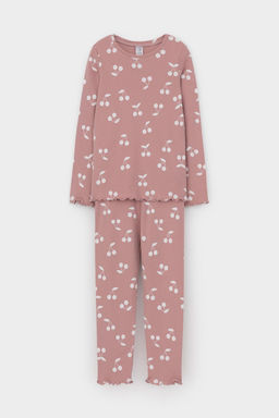 Crockid _ К 1618/серая пудра,крупная вишня пижама для дев  фото 2