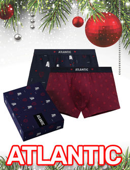 ATLANTIC 2GMH-029 Трусы шорты 3D Love - набор 2 шт. темно-синий + красный