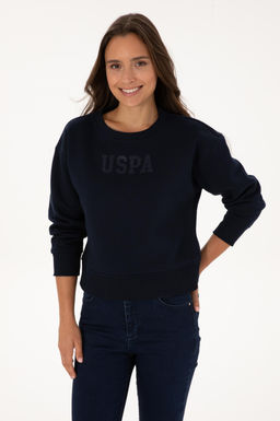 Kad_n Lacivert Basic Sweatshirt Sepette S_rpriz _ndirim