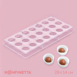 Форма для конфет шоколада KONFINETTA Комильфо, 28?14 см, 21 ячейка, прозрачная