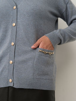 Кардиган из кашемира 08423 океан