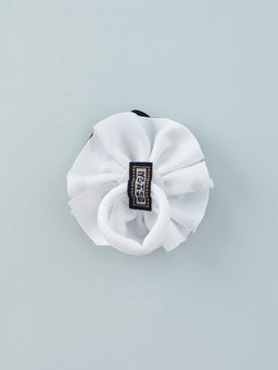 Цена за 6 шт. Бант для волос на резинке «Школьница», горошек и ленточка, d=7 см, сине-белый