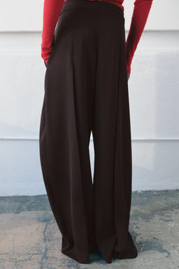 PANTAL?N WIDE LEG ZW COLLECTION / Marr?n - Zara фото 3