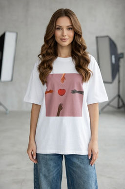 K13598 Футболка OVER SIZE (хлопок) БЕЛЫЙ_05