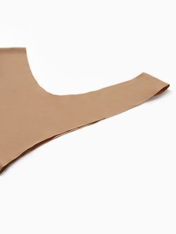 Трусы бесшовные бразильяно KAFTAN, бежевые, размер 48-50