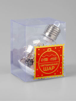 Ёлочный шар Снежный пейзаж, d=8 см, 1 LED, от батареек, свечение тёплое белое - Luazon lighting фото 4