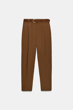 PANTAL?N PINZAS CINTUR?N / Tabaco - Zara фото 6