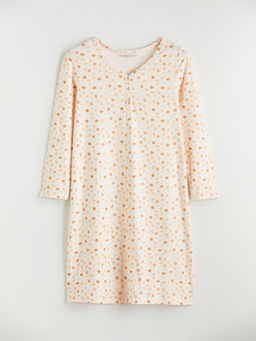 V Yaka ?i?ekli Kad?n Gecelik