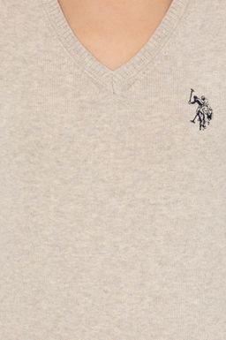 U. S. Polo Assn Женский базовый свитер с v-образным вырезом и каменным меланжом - U.s. polo assn фото 6