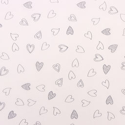 Цена за 10 шт. Бумага упаковочная тишью, Сердечки, 50 см ? 70 см 17 грамм, розовая