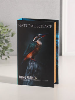 Шкатулка книга - сейф «Птицы. Зимородок» дерево, искусственная кожа, 21×13×5 см