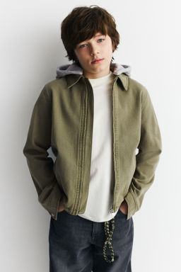 Chaqueta camisera de sarga con capucha - H&m фото 4