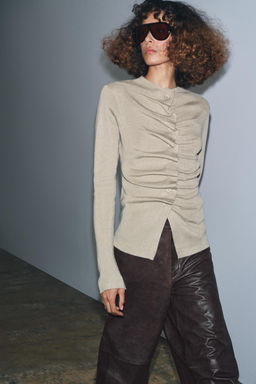 DRAPED KNIT CARDIGAN - Zara фото 5