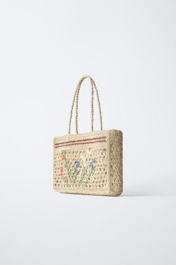 SHOPPER RAFIA FLORES / Blanco Crudo - Zara фото 2