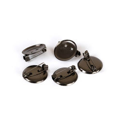 Zlatka Заготовки для броши DC-200/5 2 см 5 шт №03 под черный никель