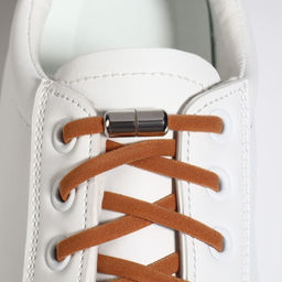 Шнурки для обуви, пара, круглые, с фиксатором, эластичные, d = 5 мм, 100 см, цвет коричневый - Onlitop фото 5