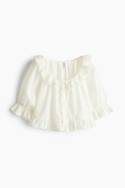 Blusa de algod?n con bordado ingl?s