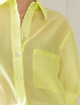 Блузка из полупрозрачного лиоцелла с натуральным шелком. - Vilatte фото 2