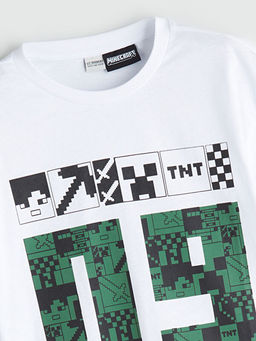 Bisiklet Yaka Minecraft Bask?l? Erkek ?ocuk Ti??rt