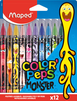 Фломастеры MAPED COLORPEPS MONSTER с заблокированным пишущим узлом, средний пишущий узел,...