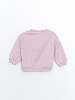Bisiklet Yaka Bask?l? K?z ?ocuk Sweatshirt - Waikiki фото 3
