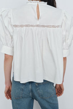 ZW COLLECTION LACE BLOUSE - Zara фото 17