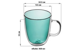 Набор 2 кружек 350 мл 12,5*9,5*11 см Crystal glass зеленый - Elan gallery фото 2