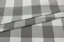Вареный (стираный) хлопок Клетка (6.4*7.5см) цв.графитово-зеленый/молочный, ш.2.5м, хлопок-100% - Купава фото 4