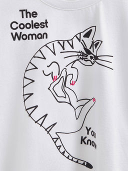 CONTE LD 2715 Укороченная футболка из хлопка с рисунком white-cool cat - Conte elegant фото 7