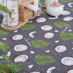 Скатерть декоративная Радушная хозяйка 145х145, рогожка, 100 % хлопок, Кокосы серый - Традиция фото 6