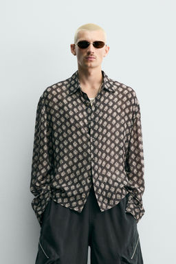 CAMISA FLUIDA ESTAMPADO GEOM?TRICO / Marr?n - Zara фото 2