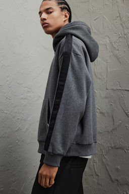 Sudadera con capucha y franjas laterales Loose Fit - H&m фото 3