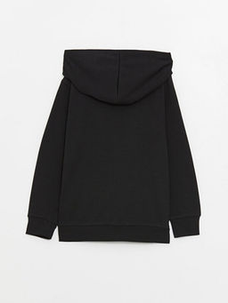 Kap??onlu Basic Uzun Kollu K?z ?ocuk Fermuarl? Sweatshirt
