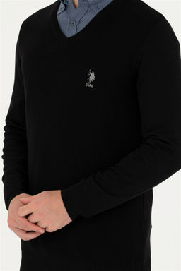 Мужской черный базовый свитер - U.s. polo assn фото 6