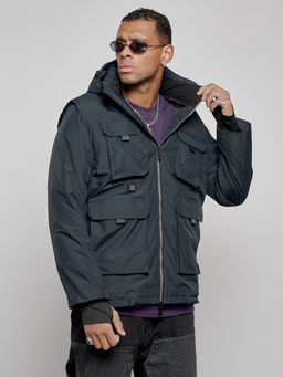 Куртка - жилетка трансформер с подогревом 2 в 1 мужская зимняя темно-синего цвета 6668TS - Mtforce фото 7