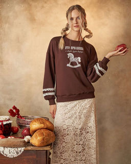 Свитшот с кружевом Присказка 95% хлопок, 5% лайкра - Sahar art lab фото 9