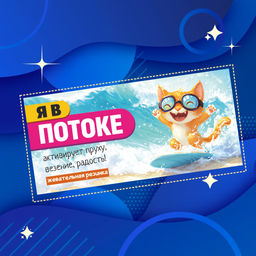 Жевательная резинка Я в потоке (кот сёрфинг)
