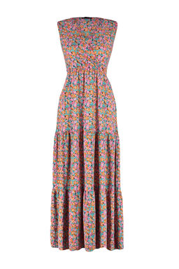 TRENDYOLMILLA Mor Cicek Desenli V Yaka Kolsuz A-Line Maxi Orme Elbise TWOSS22EL1588  фото 6