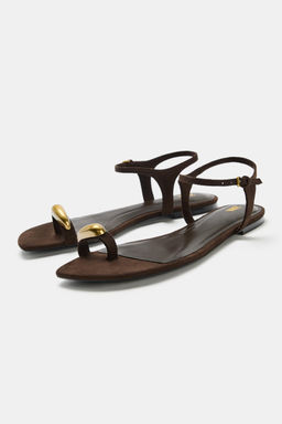 SANDALIA DETALLE MET?LICO / Marr?n - Zara фото 4