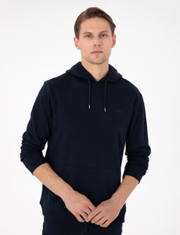 Lacivert Regular Fit Kap__onlu __i Polarl_ Sweatshirt