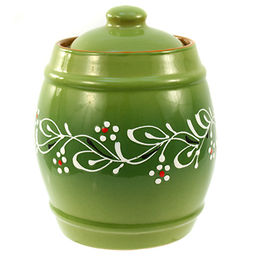 Бочонок керамический "Малый" 1,25л, д14см, h18,5см, "Ритм", с крышкой (Россия)