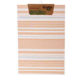 Цена за 4 шт. Салфетка на стол 45*30см плетеная "Полосы" оранжевый