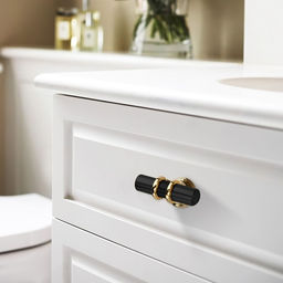 Цена за 2 шт. Ручка-кнопка CAPPIO, d=12 мм, цвет черный с золотом