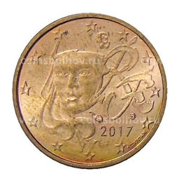 Монета 1 евроцент 2017 года Франция