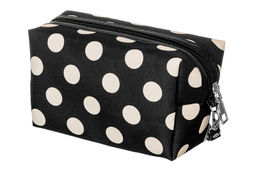 Косметичка - сумочка 18*8*10,5 см Черная в белый горошек, с ручкой - Elan gallery фото 5